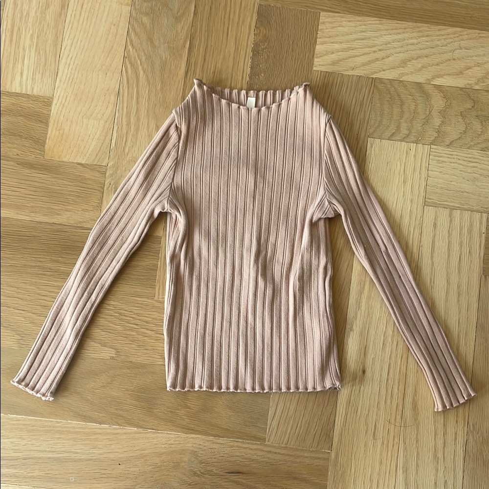 Rylee + Cru Ribbed Cream and Brown Bodysuit